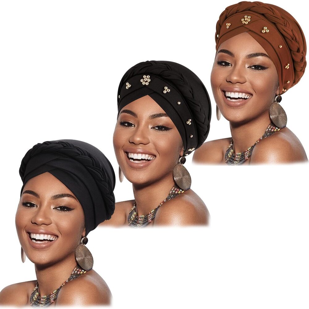 5800 African Turban Caps Pre-Tied Twisted Turbans Head Scarf Hair Wraps